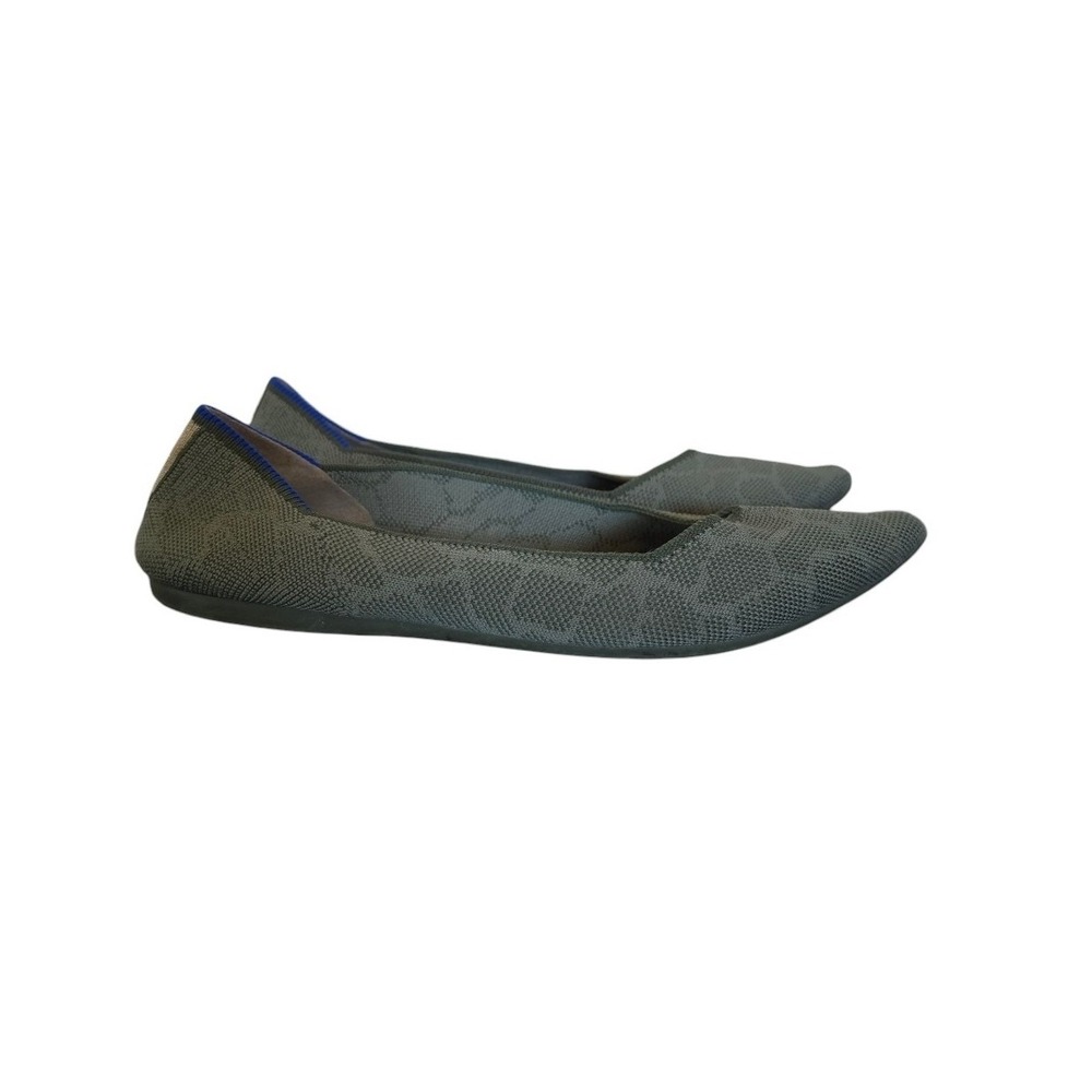 Rothy's Army Green Pointed Toe Resort Footfriendly Ballet Flats sz 9.5